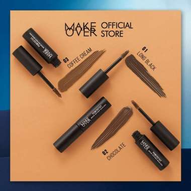Make Over Powerstay Brow Definer Mascara 6.5g - Coffee Cream - Maskara Alis Warna Coklat -Maskara Al