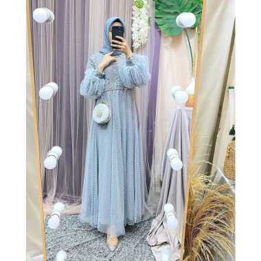 KAMILA DRESS TULLE DRESS BCB DRESS BRUKAT gaun muslim wanita baju pesta perempuan gamis pesta gamis 