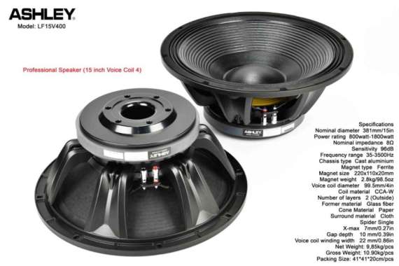 Speaker Komponen Ashley LF15V400 / LF15 V400 / LF 15V400 ORIGINAL