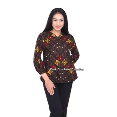 Blouse Batik Wanita Atasan Batik Asli Pekalongan By Batik Dua Putri Pekalongan - S