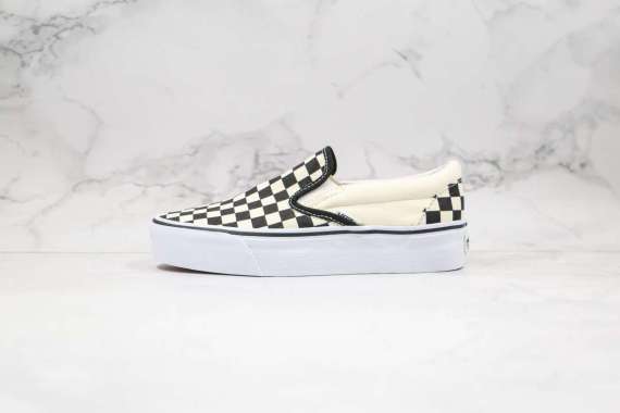 slip on platform checkered vans