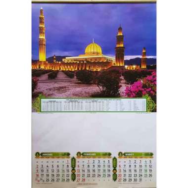 Kalender Tahun 2022 Dinding Triwulan Masjid
