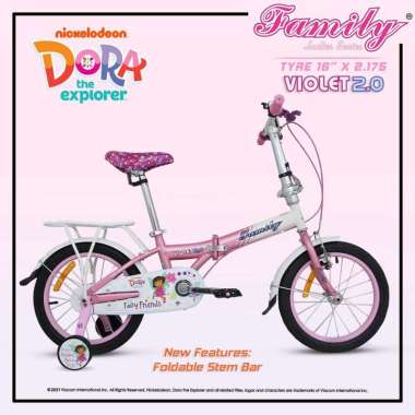 Brecht Sepeda Lipat Anak 16'' Family Violet 2.0 Dora
