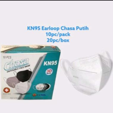 Masker KN95 5ply Chasa Earloop Premium Quality isi 10pcs warna hitam