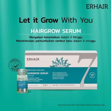 ERHAIR HairGrow Serum 7x8 ml - Serum Rambut Rontok ERHA - Serum Penumbuh Rambut Botak - Serum Pengur