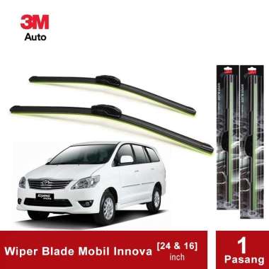 3M Wiper Frameless Mobil Toyota Innova - Ukuran 24 dan 16 inch Hitam