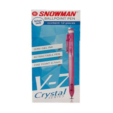Snowman V-7 Crystal Series Pulpen [12 pcs/ 1 Pack] Biru