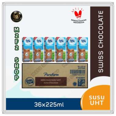 Promo Harga Frisian Flag Susu UHT Purefarm Swiss Chocolate 225 ml - Blibli