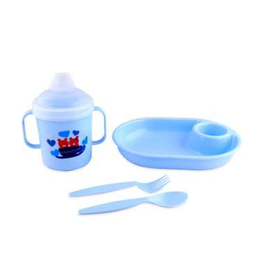 LustyBunny Feeding Set Alat Makan Bayi Perlengkapan Makan Bayi LB-1429 BIRU