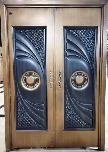 Pintu Baja Fortress Utama Rumah Double Kupu Tarung Motif Logo Super Hero