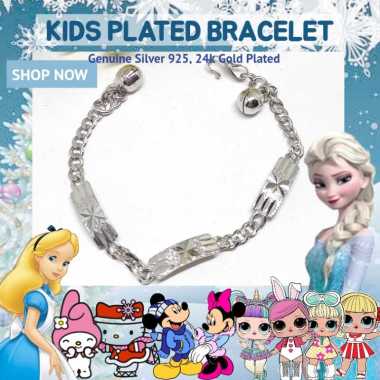 BCGA086 GELANG ANAK BAYI BALITA SISIK NAGA PLAT PERAK SILVER 925 LAPIS EMAS ASLI ORIGINAL
