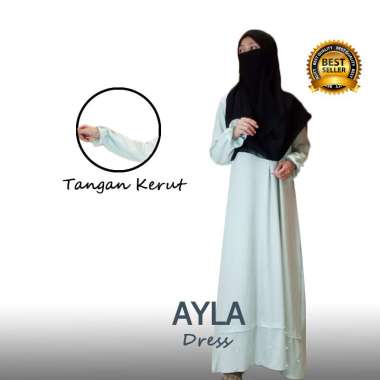 TERLARIS!! AYLA DRESS Baju Muslim Trendi Gamis Wollycrepe Soft PREMIUM ORIGINAL Baju Gamis Syari Lem