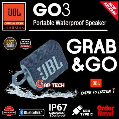 JBL GO 3 / GO3 (Successor JBL GO 2) Portable Waterproof Bluetooth Speaker Blue