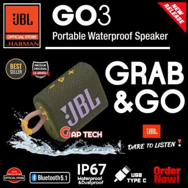 JBL GO 3 / GO3 (Successor JBL GO 2) Portable Waterproof Bluetooth Speaker Green