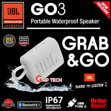 JBL GO 3 / GO3 (Successor JBL GO 2) Portable Waterproof Bluetooth Speaker White