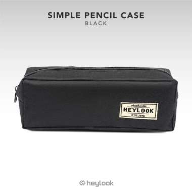 HEYLOOK Tempat Pensil Pencil Case Kostak Kotak Alat Tulis Atk Sekolah Kuliah Kerja Black