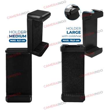 Holder U Large Hp smartphone untuk tongsis tripod monopod Grey/Black