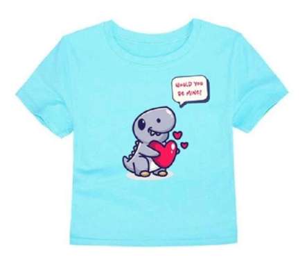 Little Fresco - Kaos Anak Dino Love Mine Biru Muda M