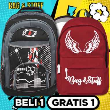 TAS RANSEL SEKOLAH-BELI 1 GRATIS 1-RIPPLE RANSEL LAPTOP+ FREE 1 WINGS TAS LAKI PRIA SD SMP WRN ACAK 