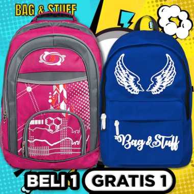 TAS RANSEL SEKOLAH-BELI 1 GRATIS 1-RIPPLE RANSEL LAPTOP+ FREE 1 WINGS TAS LAKI PRIA SD SMP WRN ACAK 