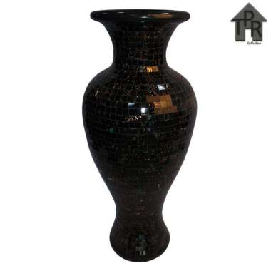 Vas Mosaik Deco | Guci Beling Besar Sxy T80  Black Glod Blue