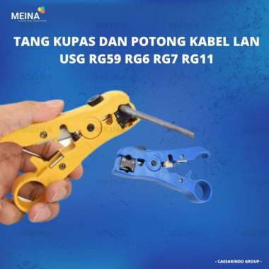 TANG KUPAS STRIPPING TOOL POTONG KABEL LAN USG RG59 RG6 RG7 RG11 100 % ORIGINAL Multicolor