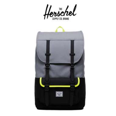 Herschel Little America Pro Backpack 25 L - Grey/Black/Safety Yellow