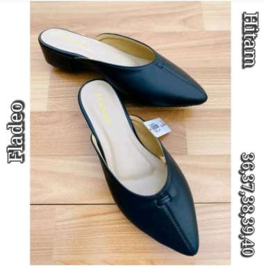 Sepatu Slop heel wanita Fladeo ORI 40 hitam
