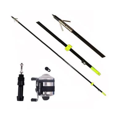 Junxing JX8000-FSH-KIT Reel Kit Bow Fishing for Compound or Recurve - Hitam Silver [Fullset] HITAM S