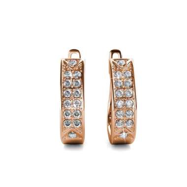 Meg Hoop Earrings - Anting Crystal by Her Jewellery - Rose Gold