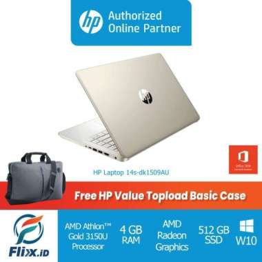 Laptop HP 14s-dk1506AU/dk1509AU ATHLON 3150 4GB 512GB SSD Win10+OHS GOLD