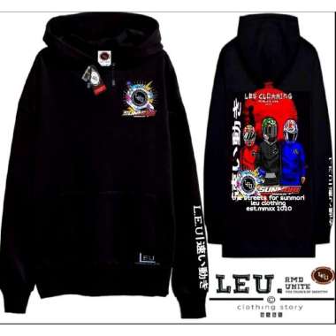 Sweater Hoodie Original Leu 3rider/Sweter Original Premium Distro/Sweter Pria Wanita Free stiker dan