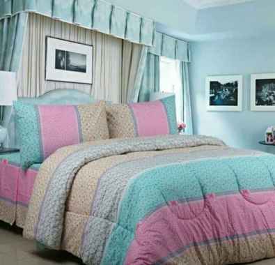 Sprei Rumbai Cantik - Seprai set Rumbai 1 susun Bantal Guling Model Rempel - Bisa Request Special Mo