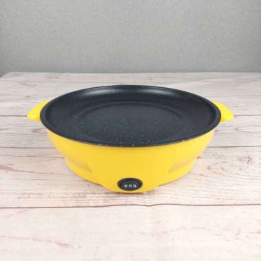 Panci Goreng Panggang BBQ Listrik Portable Anti Lengket 450W 22 cm 100 % ORIGINAL Multicolor