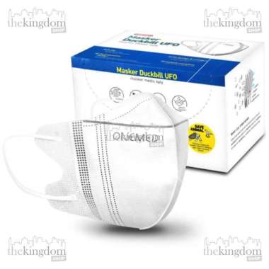 Onemed Mask Duckbill UFO 4ply Earloop White /30 Masker Medis 3D 4 ply