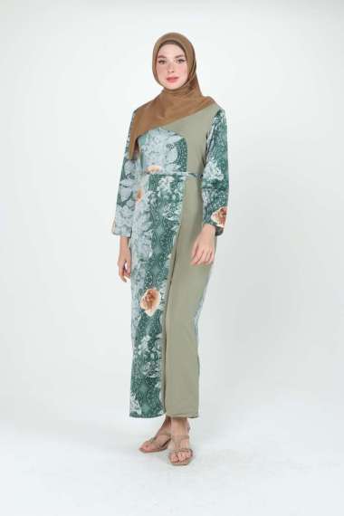 Batik Arjunaweda Gamis Sabiyan 27B102011 Wanita - Hijau S