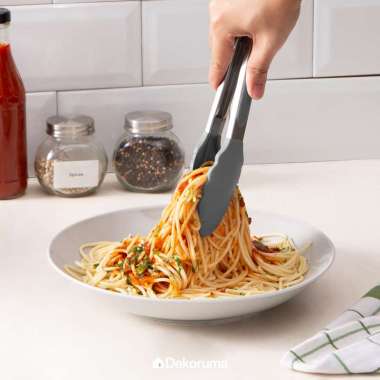 Dekoruma JIRA Capitan Makanan Silikon Tahan Panas | Serving Tong Pencapit 23 cm