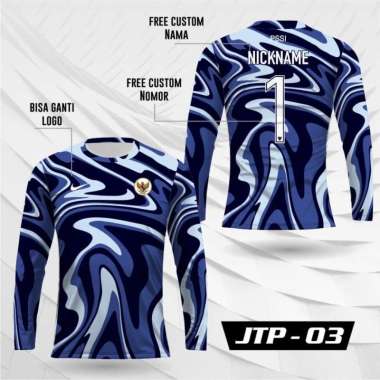 Jersey timnas indonesia baju bola kiper gk kaos baju lengan panjang XXL BIRU
