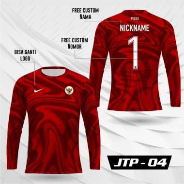 Jersey timnas indonesia baju bola kiper gk kaos baju lengan panjang M MERAH