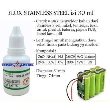 Flux Stainless Steel Nikel Seng Cairan Pembantu Perekat Timah Solder
