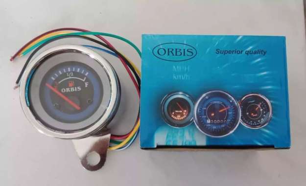 Fuel Meter Bensin Orbis Jarum LED/ Ampere Bensin Analog LED / Indikator Bensin Jarum LED Universal