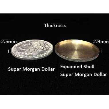 Alat Sulap: Expanded Shell Super Morgan Dollar Import (2.9mm, Copper)
