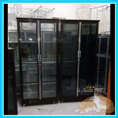 Lemari Pakaian Gantungan Kaca Pintu 2 Alumunium Tebal