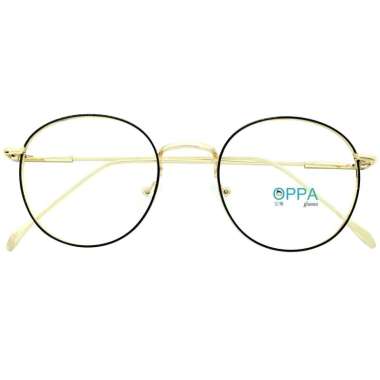 Oppa Glasses OPPA OP38 BLGD Bulat Minus Gaya Frame Kacamata Unisex - Blackgold