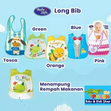 Baby Safe Bib Celemek Makan Slabber Long Bib BIB05 dog tosca