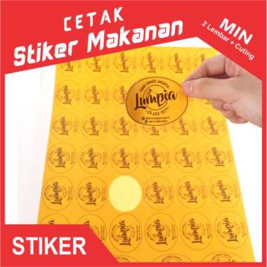 Cetak Stiker Logo Makanan Rinagan UK. A3 Free Design Custom + Cutting