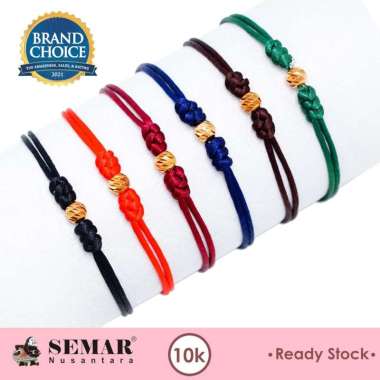 Gelang Tali Emas Bola Mrican Gold 10K Semar Nusantara Coklat