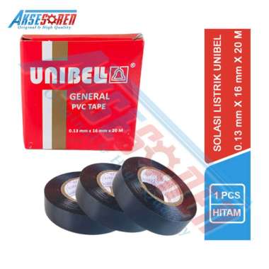Isolasi Kabel Unibell General Pvc Tape [0.13 mm x 16 mm x 20 M] / Lakban Listrik / Perekat Solasi Ka