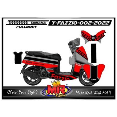Variasi Motor Modifikasi Decal Motor Stiker Yamaha Fazzio FullBody Merah