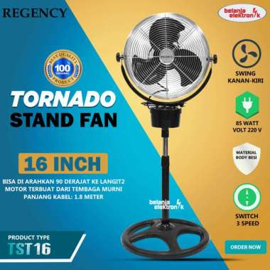 REGENCY KIPAS ANGIN TORNADO STAND FAN 16 INCH ZTST16